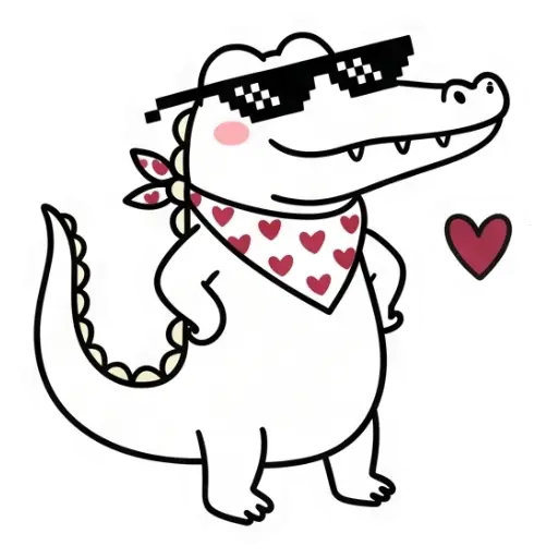 florak stickers, cute, funny, stickers, WhatsApp stickers, sticker pack, Alligator (26)